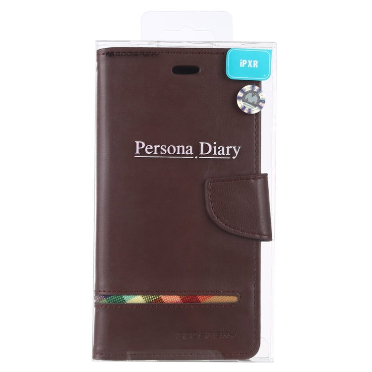 For iPhone XR GOOSPERY PERSONA DIARY Horizontal Flip Leather Case with Holder & Card Slots &