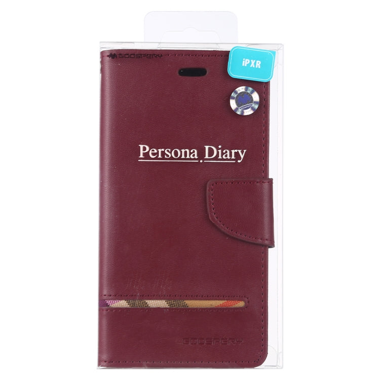 For iPhone XR GOOSPERY PERSONA DIARY Horizontal Flip Leather Case with Holder & Card Slots &