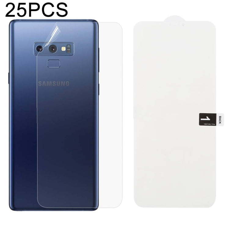 25 PCS Soft Hydrogel Film Full Cover Back Protector with Alcohol Cotton + Scratch Card for Galaxy Note 9