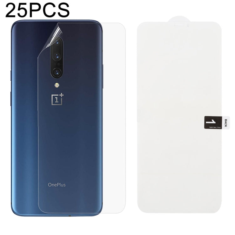 25 PCS Soft Hydrogel Film Full Cover Back Protector with Alcohol Cotton + Scratch Card for OnePlus 7 Pro
