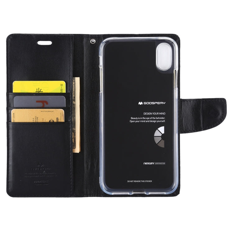 For iPhone XS Max GOOSPERY PERSONA DIARY Horizontal Flip Leather Case with Holder & Card Slots & Wallet(Black)