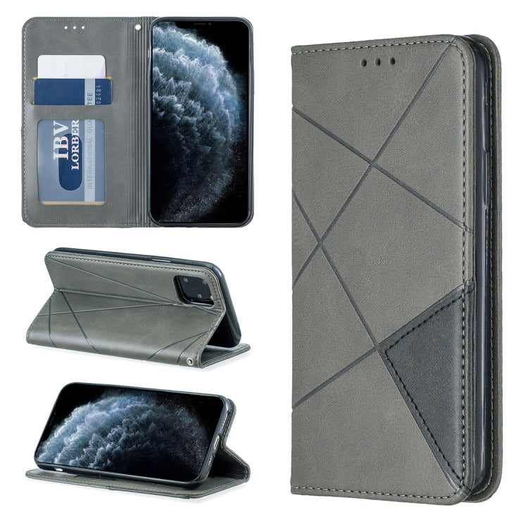 For iPhone 11 Pro Rhombus Texture Horizontal Flip Magnetic Leather Casewith Holder & Card Slots & Wallet