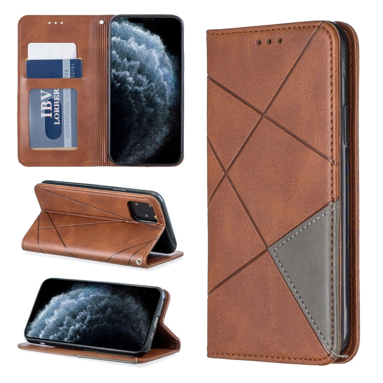 For iPhone 11 Pro Rhombus Texture Horizontal Flip Magnetic Leather Casewith Holder & Card Slots & Wallet