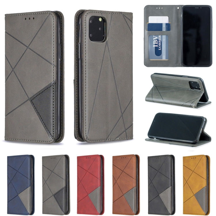 For iPhone 11 Pro Rhombus Texture Horizontal Flip Magnetic Leather Casewith Holder & Card Slots & Wallet