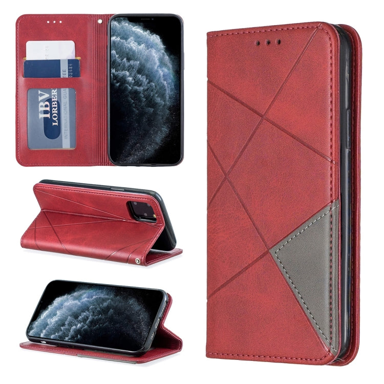 For iPhone 11 Pro Rhombus Texture Horizontal Flip Magnetic Leather Casewith Holder & Card Slots & Wallet