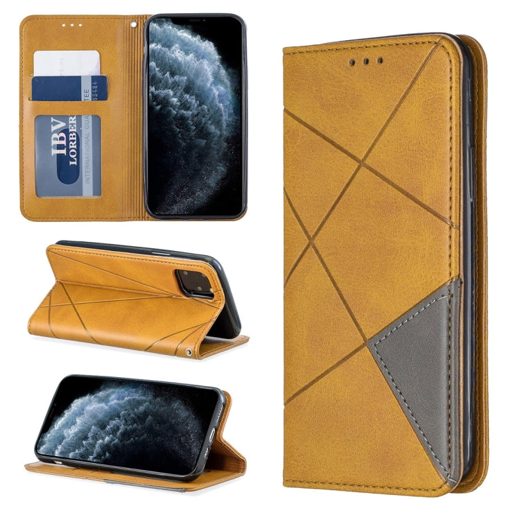 For iPhone 11 Pro Rhombus Texture Horizontal Flip Magnetic Leather Casewith Holder & Card Slots & Wallet