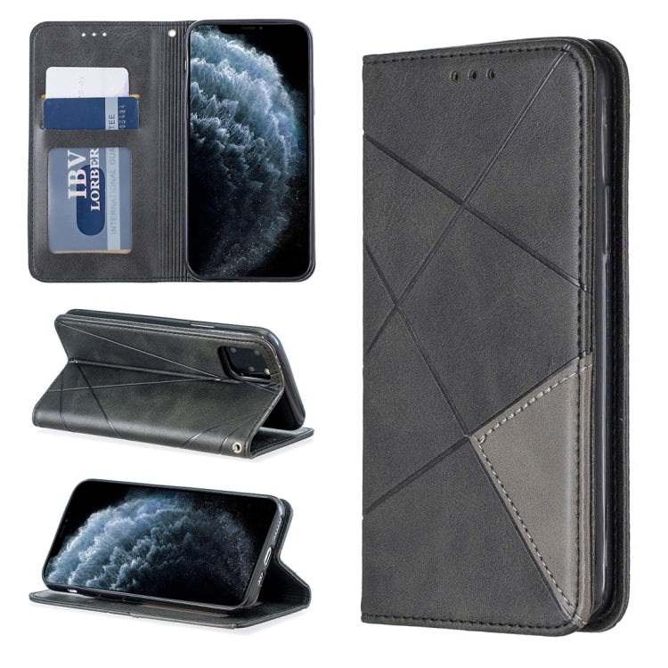 For iPhone 11 Pro Rhombus Texture Horizontal Flip Magnetic Leather Casewith Holder & Card Slots & Wallet