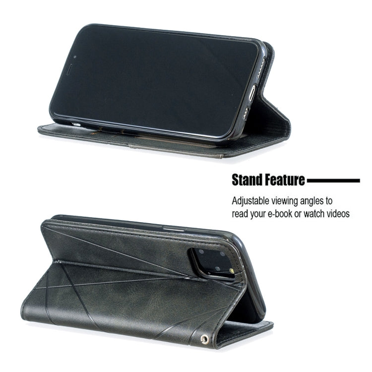 For iPhone 11 Pro Rhombus Texture Horizontal Flip Magnetic Leather Casewith Holder & Card Slots & Wallet