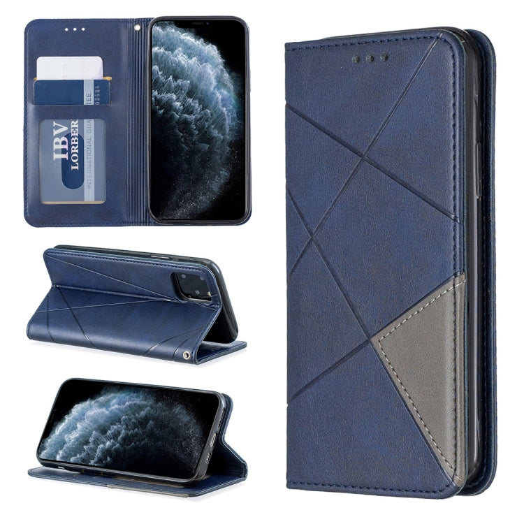 For iPhone 11 Pro Rhombus Texture Horizontal Flip Magnetic Leather Casewith Holder & Card Slots & Wallet