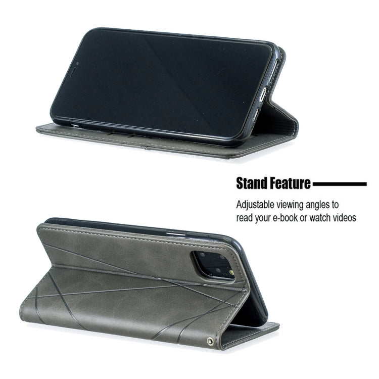 For iPhone 11 Pro Max Rhombus Texture Horizontal Flip Magnetic Leather Case with Holder & Card Slots & Wallet