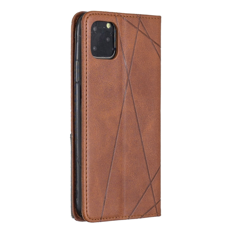 For iPhone 11 Pro Max Rhombus Texture Horizontal Flip Magnetic Leather Case with Holder & Card Slots & Wallet