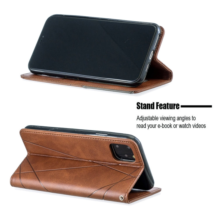 For iPhone 11 Pro Max Rhombus Texture Horizontal Flip Magnetic Leather Case with Holder & Card Slots & Wallet