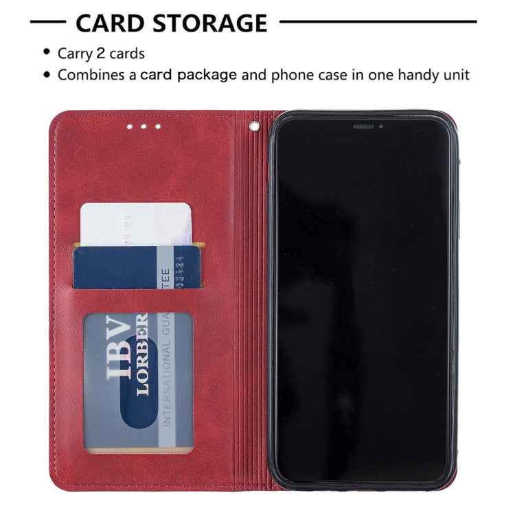 For iPhone 11 Pro Max Rhombus Texture Horizontal Flip Magnetic Leather Case with Holder & Card Slots & Wallet