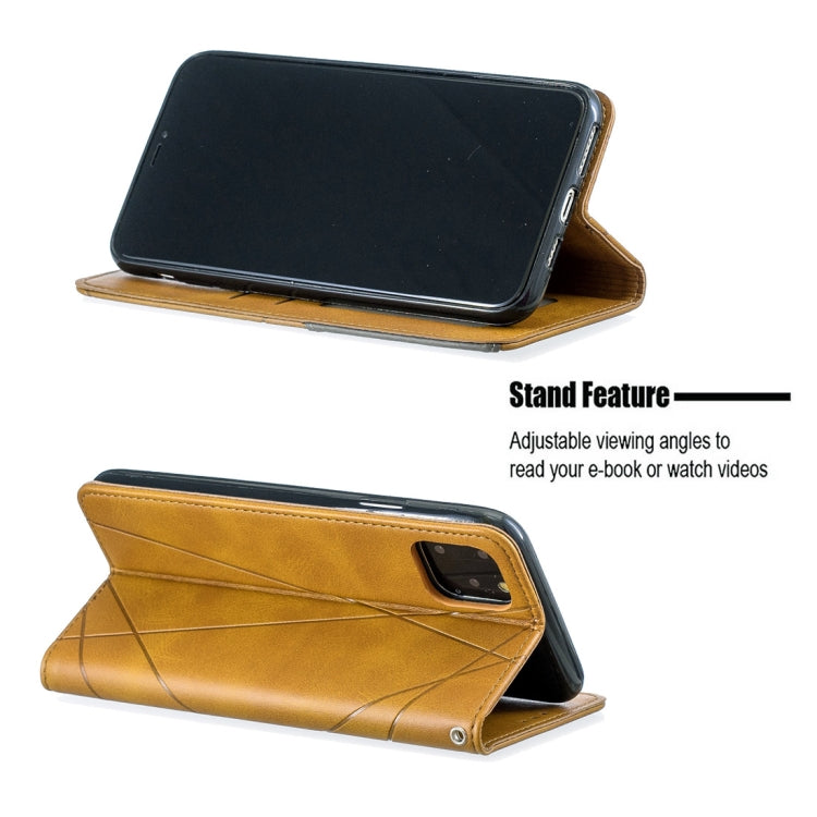 For iPhone 11 Pro Max Rhombus Texture Horizontal Flip Magnetic Leather Case with Holder & Card Slots & Wallet
