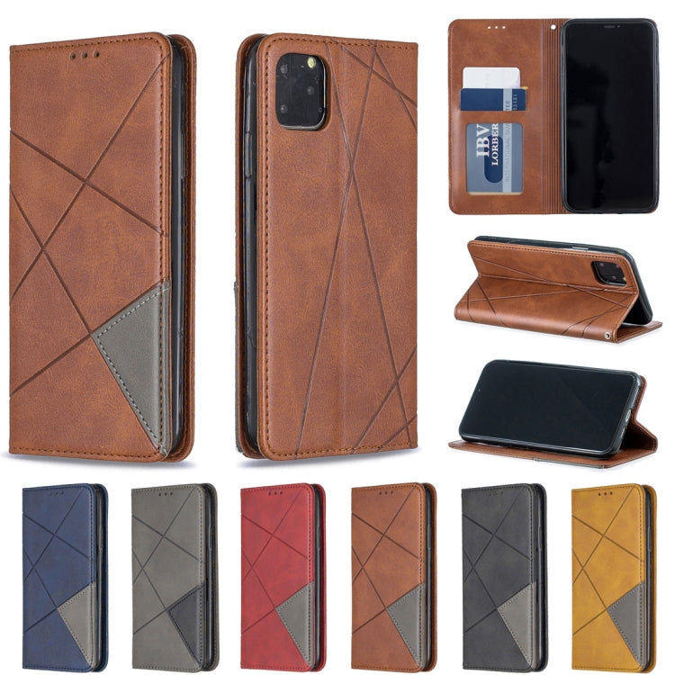 For iPhone 11 Pro Max Rhombus Texture Horizontal Flip Magnetic Leather Case with Holder & Card Slots & Wallet