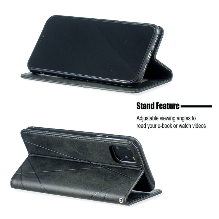 For iPhone 11 Pro Max Rhombus Texture Horizontal Flip Magnetic Leather Case with Holder & Card Slots & Wallet