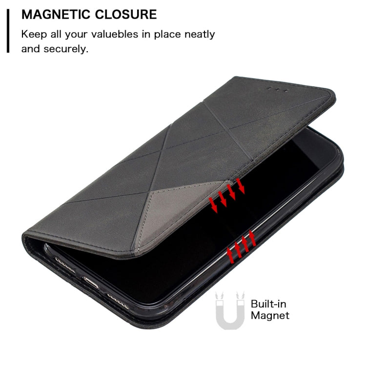 For iPhone 11 Pro Max Rhombus Texture Horizontal Flip Magnetic Leather Case with Holder & Card Slots & Wallet