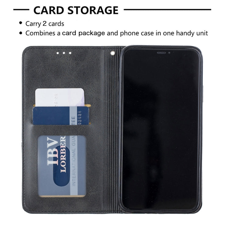 For iPhone 11 Pro Max Rhombus Texture Horizontal Flip Magnetic Leather Case with Holder & Card Slots & Wallet