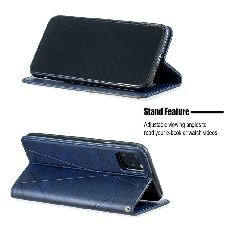 For iPhone 11 Pro Max Rhombus Texture Horizontal Flip Magnetic Leather Case with Holder & Card Slots & Wallet
