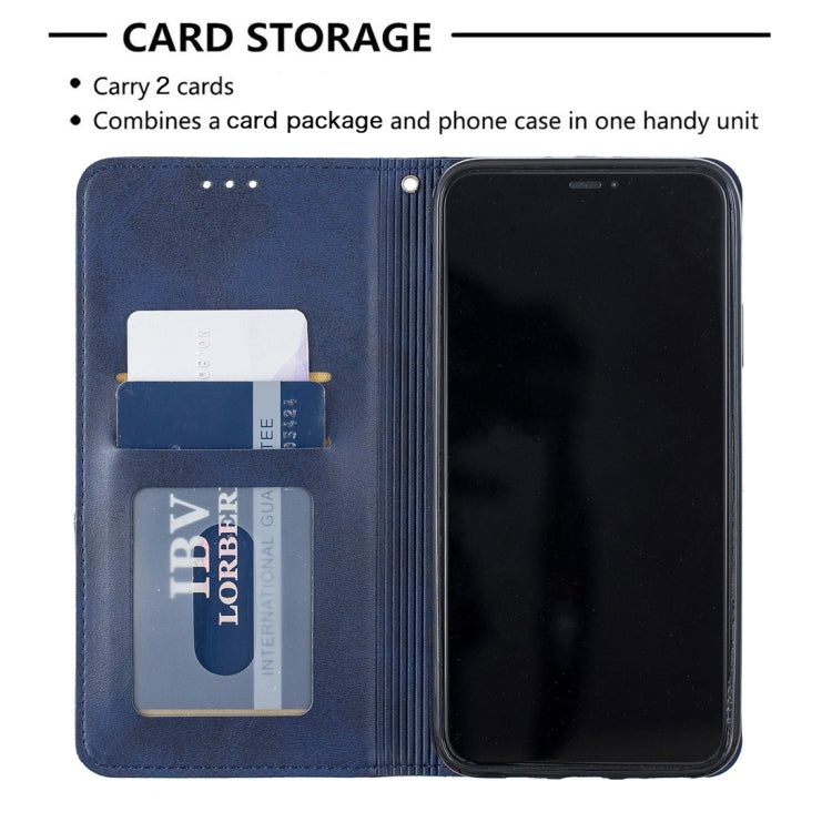 For iPhone 11 Pro Max Rhombus Texture Horizontal Flip Magnetic Leather Case with Holder & Card Slots & Wallet