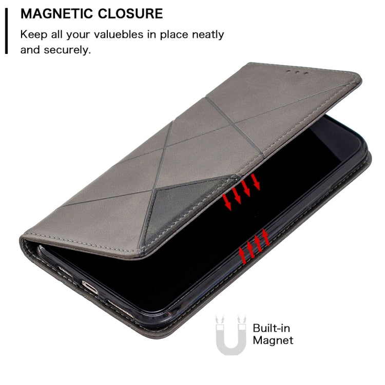 For iPhone 11 Rhombus Texture Horizontal Flip Magnetic Leather Case with Holder & Card Slots & Wallet