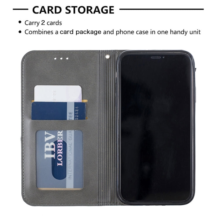 For iPhone 11 Rhombus Texture Horizontal Flip Magnetic Leather Case with Holder & Card Slots & Wallet