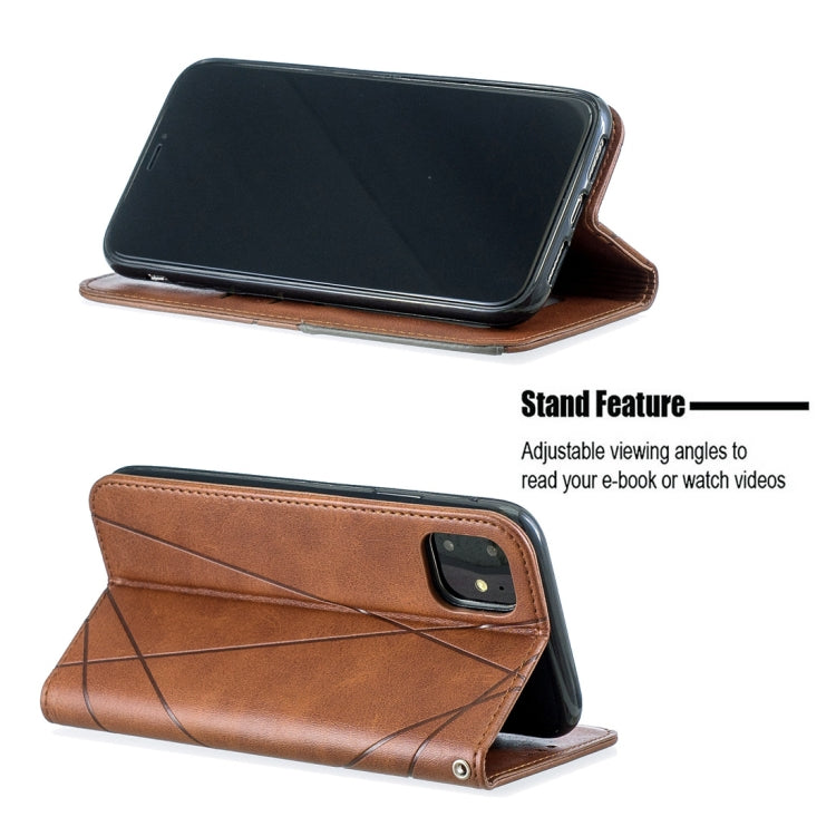 For iPhone 11 Rhombus Texture Horizontal Flip Magnetic Leather Case with Holder & Card Slots & Wallet