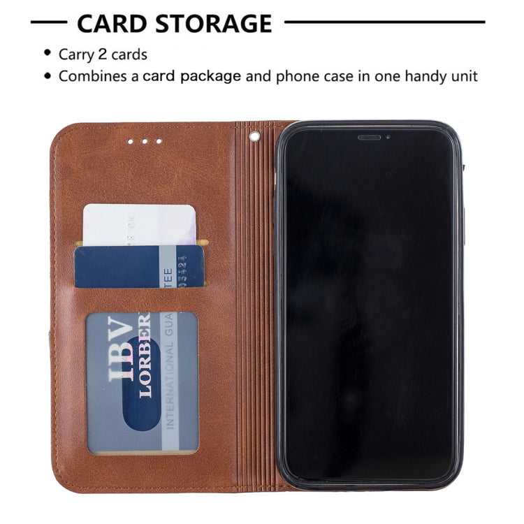 For iPhone 11 Rhombus Texture Horizontal Flip Magnetic Leather Case with Holder & Card Slots & Wallet