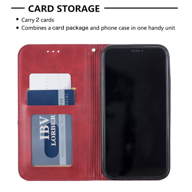 For iPhone 11 Rhombus Texture Horizontal Flip Magnetic Leather Case with Holder & Card Slots & Wallet