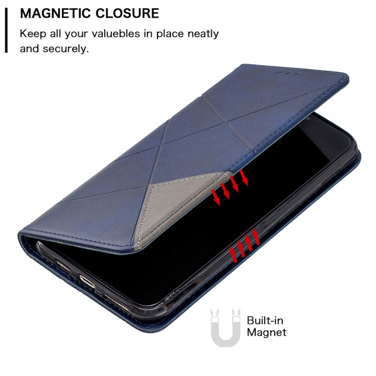 For iPhone 11 Rhombus Texture Horizontal Flip Magnetic Leather Case with Holder & Card Slots & Wallet