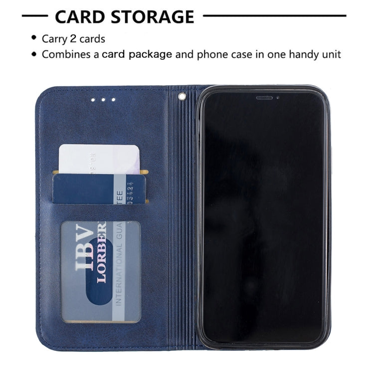 For iPhone 11 Rhombus Texture Horizontal Flip Magnetic Leather Case with Holder & Card Slots & Wallet