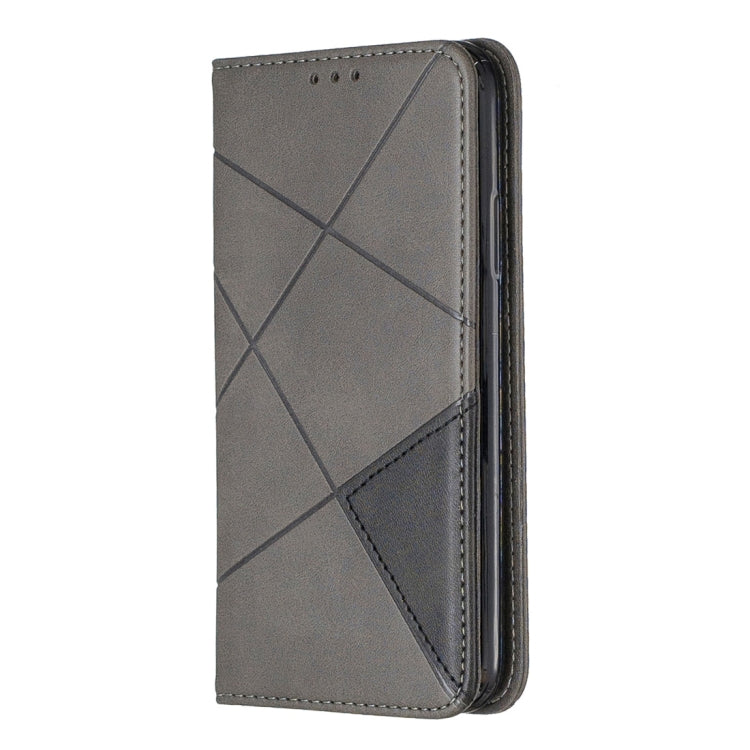 For iPhone X / XS Rhombus Texture Horizontal Flip Magnetic Leather Case with Holder & Card Slots & Wallet