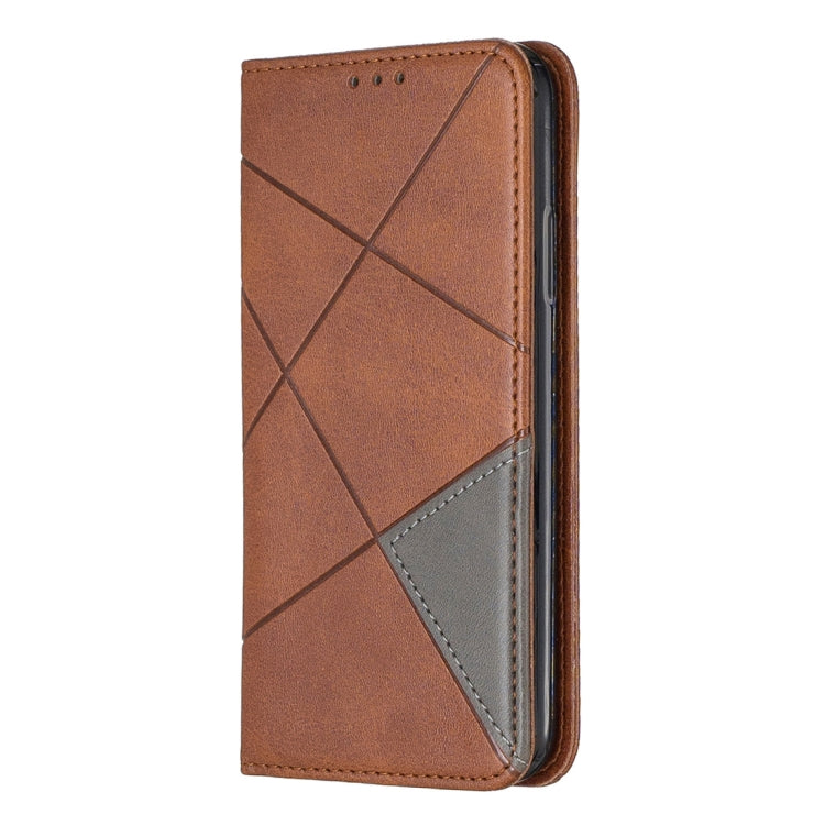 For iPhone X / XS Rhombus Texture Horizontal Flip Magnetic Leather Case with Holder & Card Slots & Wallet