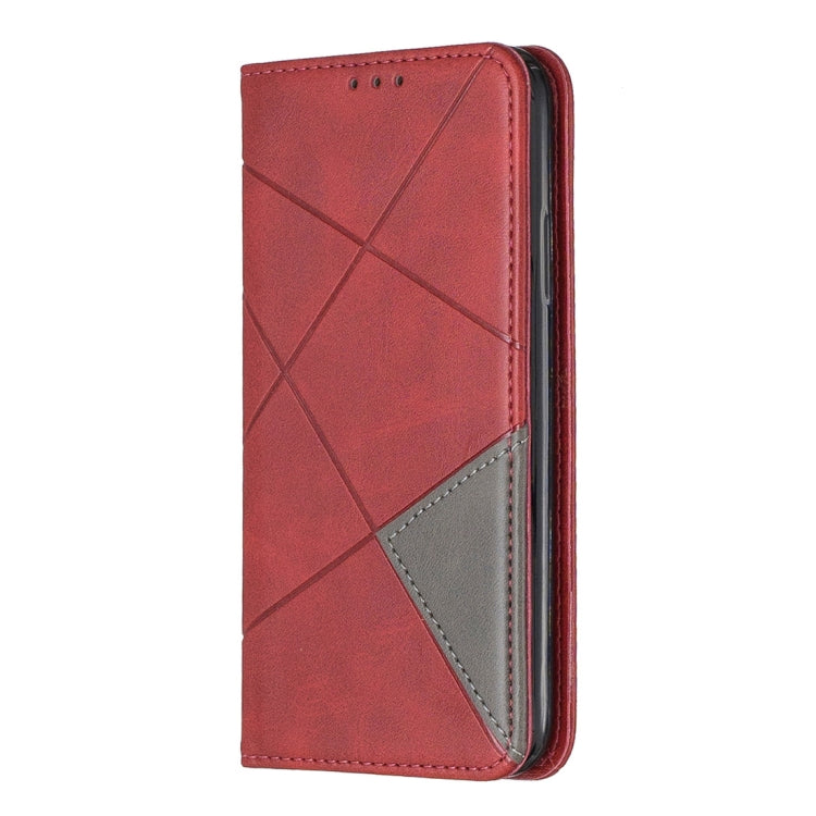 For iPhone X / XS Rhombus Texture Horizontal Flip Magnetic Leather Case with Holder & Card Slots & Wallet