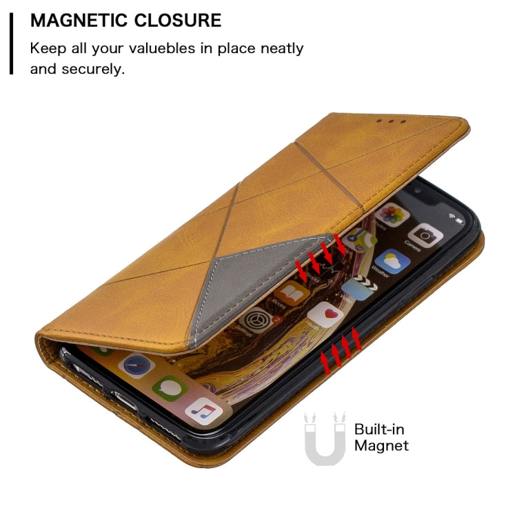 For iPhone X / XS Rhombus Texture Horizontal Flip Magnetic Leather Case with Holder & Card Slots & Wallet