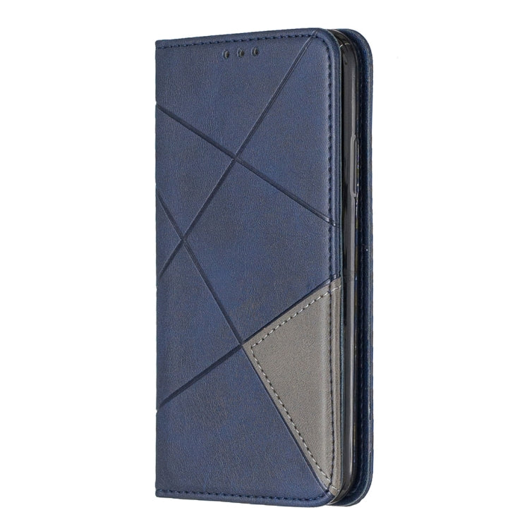 For iPhone X / XS Rhombus Texture Horizontal Flip Magnetic Leather Case with Holder & Card Slots & Wallet