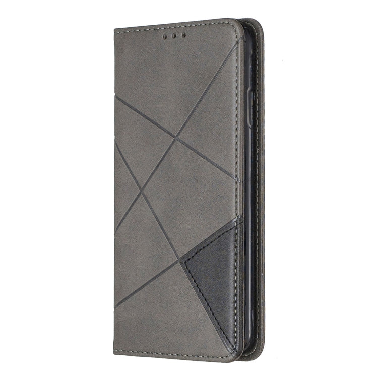 For iPhone XS Max Rhombus Texture Horizontal Flip Magnetic Leather Case with Holder & Card Slots & Wallet