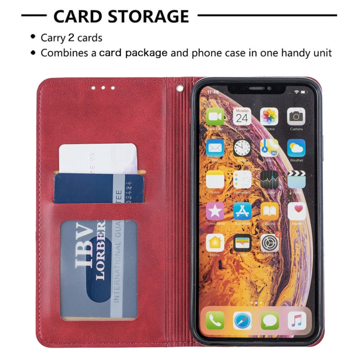 For iPhone XS Max Rhombus Texture Horizontal Flip Magnetic Leather Case with Holder & Card Slots & Wallet
