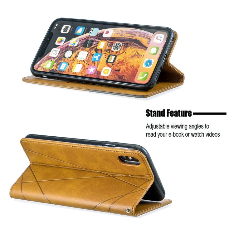 For iPhone XS Max Rhombus Texture Horizontal Flip Magnetic Leather Case with Holder & Card Slots & Wallet