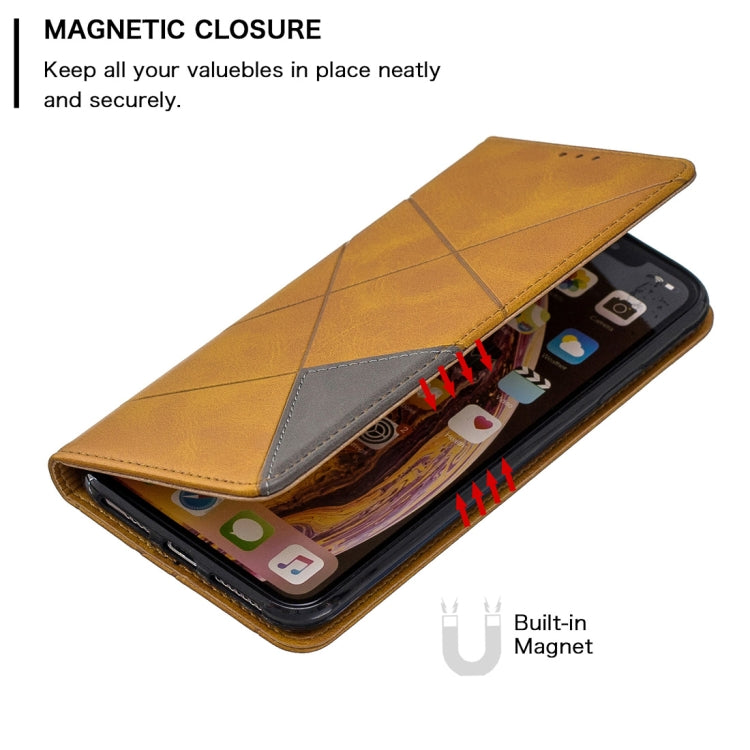 For iPhone XS Max Rhombus Texture Horizontal Flip Magnetic Leather Case with Holder & Card Slots & Wallet