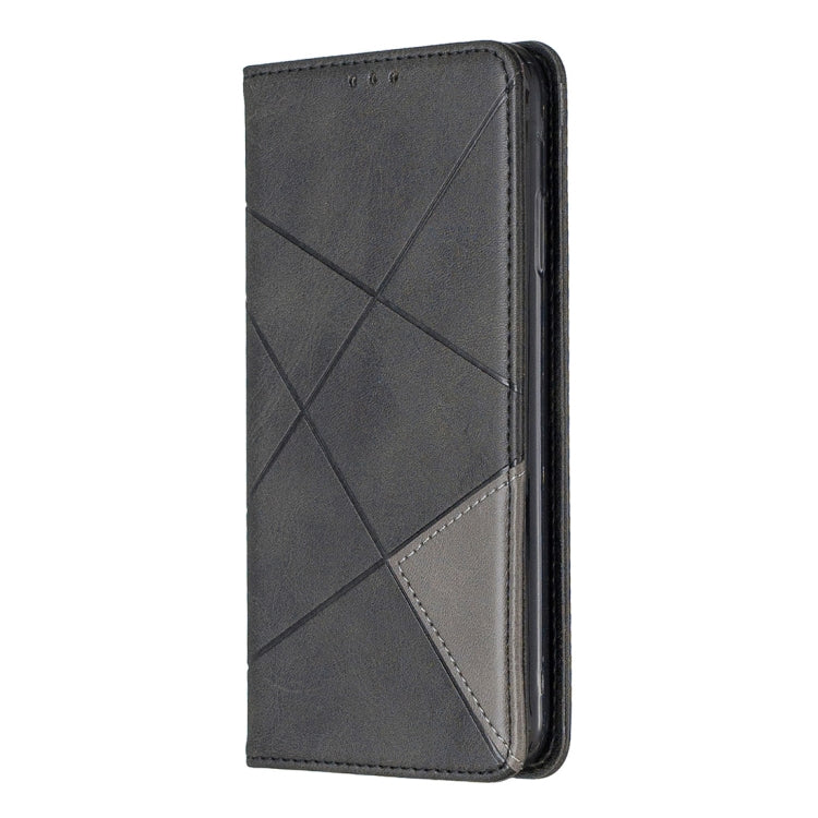 For iPhone XS Max Rhombus Texture Horizontal Flip Magnetic Leather Case with Holder & Card Slots & Wallet