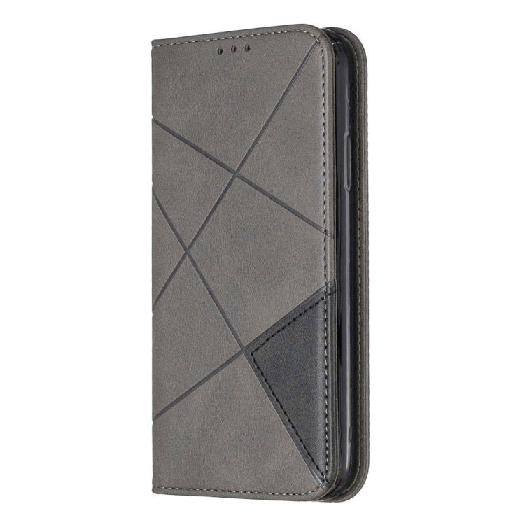For iPhone XR Rhombus Texture Horizontal Flip Magnetic Leather Case with Holder & Card Slots & Wallet