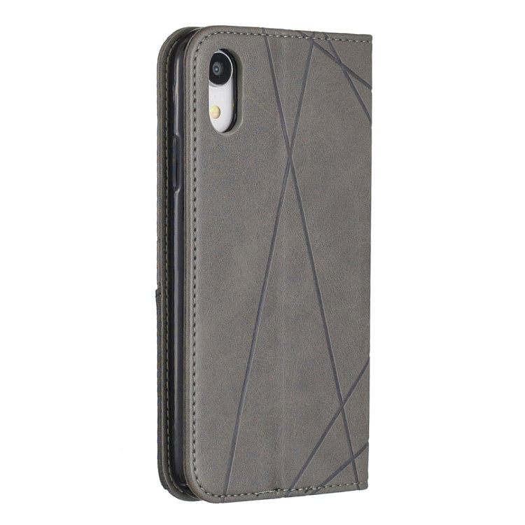 For iPhone XR Rhombus Texture Horizontal Flip Magnetic Leather Case with Holder & Card Slots & Wallet