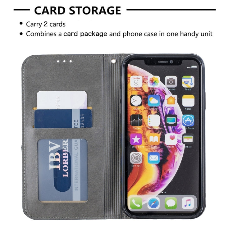 For iPhone XR Rhombus Texture Horizontal Flip Magnetic Leather Case with Holder & Card Slots & Wallet