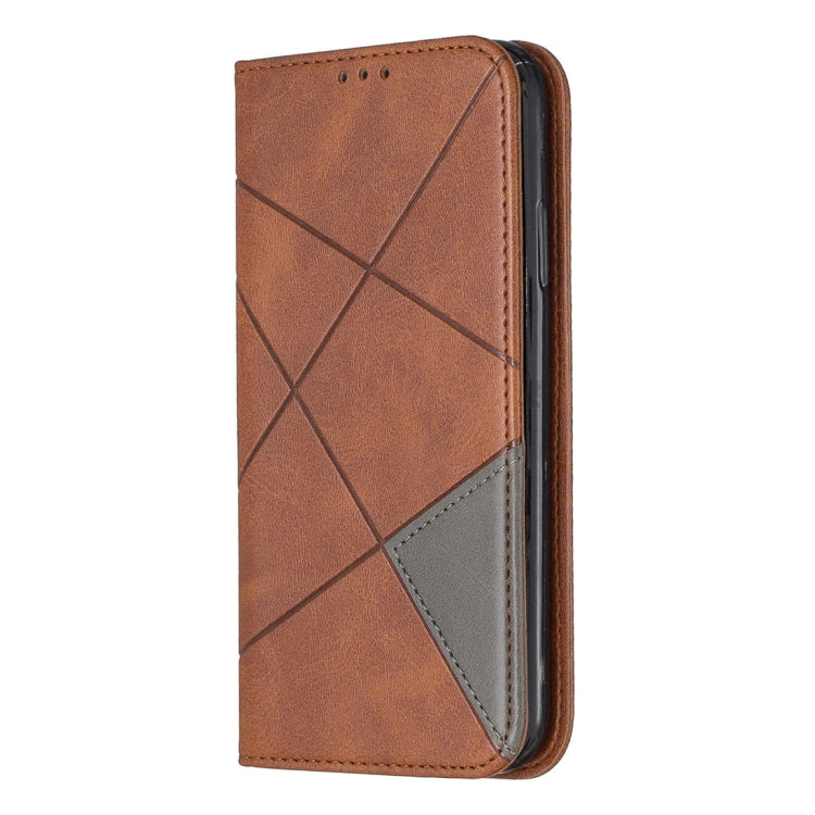 For iPhone XR Rhombus Texture Horizontal Flip Magnetic Leather Case with Holder & Card Slots & Wallet