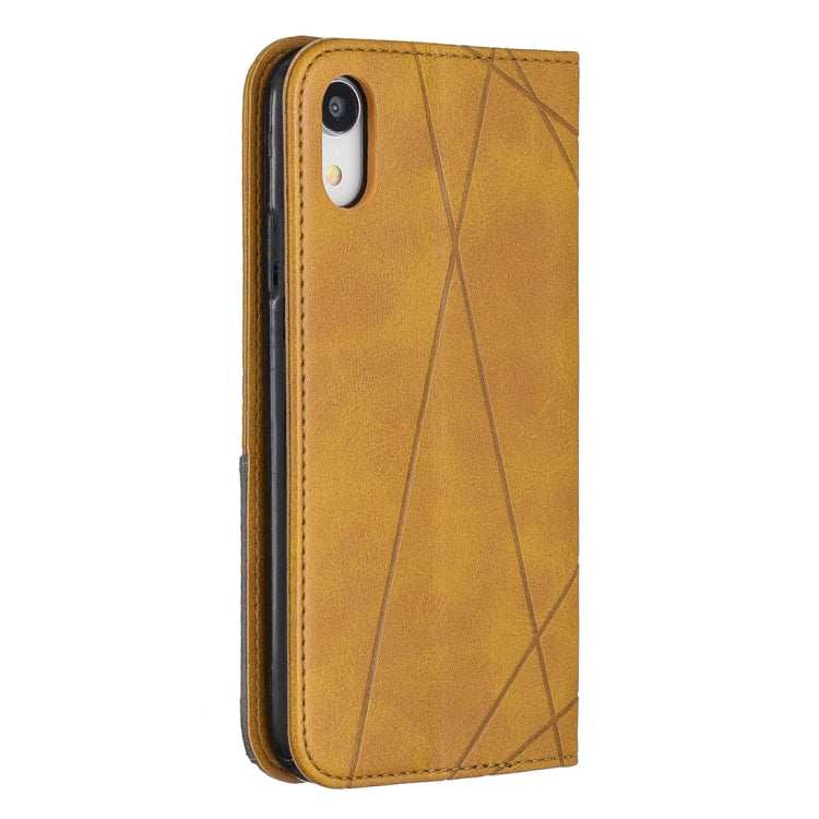 For iPhone XR Rhombus Texture Horizontal Flip Magnetic Leather Case with Holder & Card Slots & Wallet