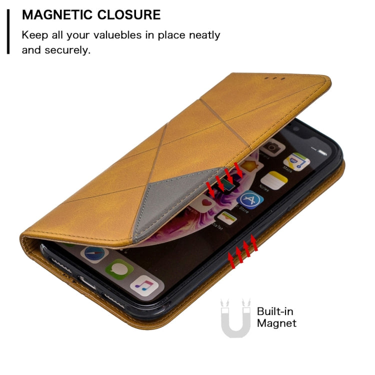 For iPhone XR Rhombus Texture Horizontal Flip Magnetic Leather Case with Holder & Card Slots & Wallet
