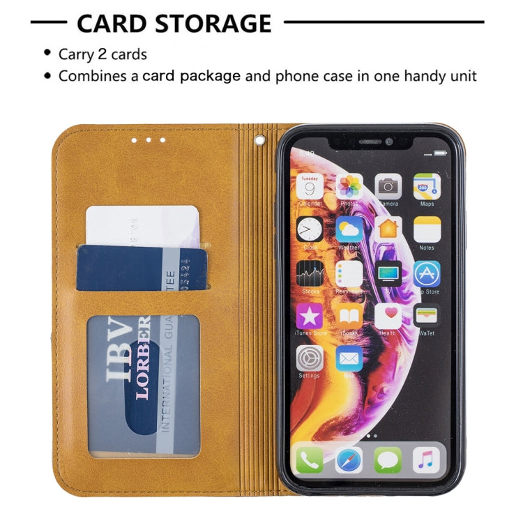 For iPhone XR Rhombus Texture Horizontal Flip Magnetic Leather Case with Holder & Card Slots & Wallet