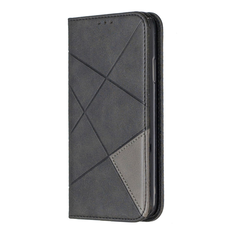For iPhone XR Rhombus Texture Horizontal Flip Magnetic Leather Case with Holder & Card Slots & Wallet
