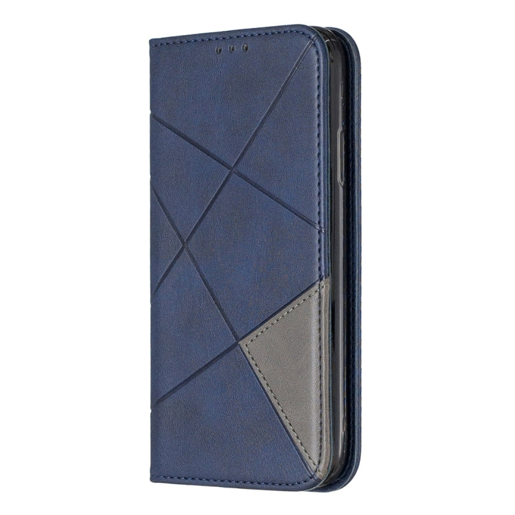 For iPhone XR Rhombus Texture Horizontal Flip Magnetic Leather Case with Holder & Card Slots & Wallet